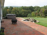 Brick Patio with Pond Installation