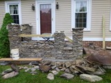 Custom Stone Masonry Stairway and Entrance In Progress 2